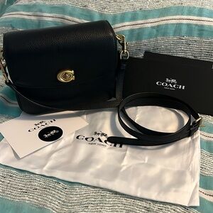 Coach Cassie Pebbled Black Crossbody